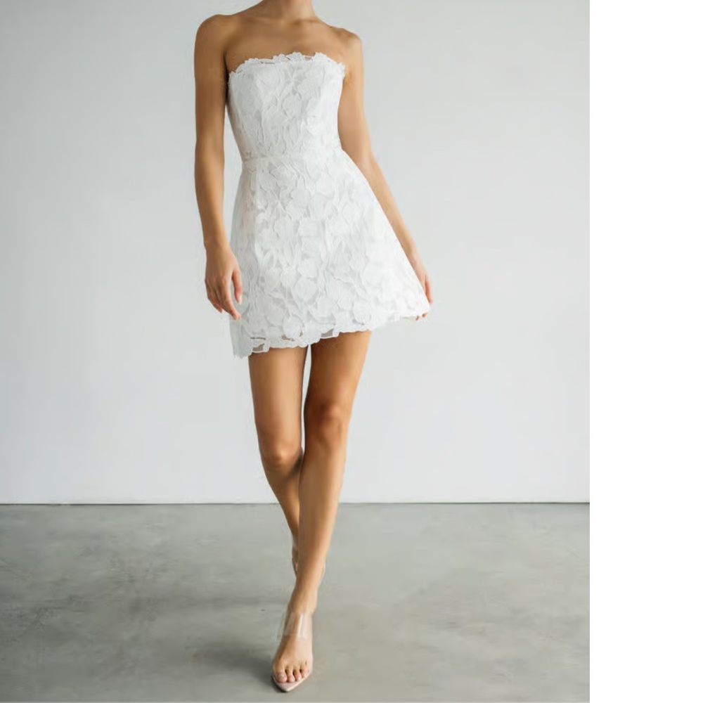 Jenny Yoo Amanda | floral tulip bridal second look mini dress size 4